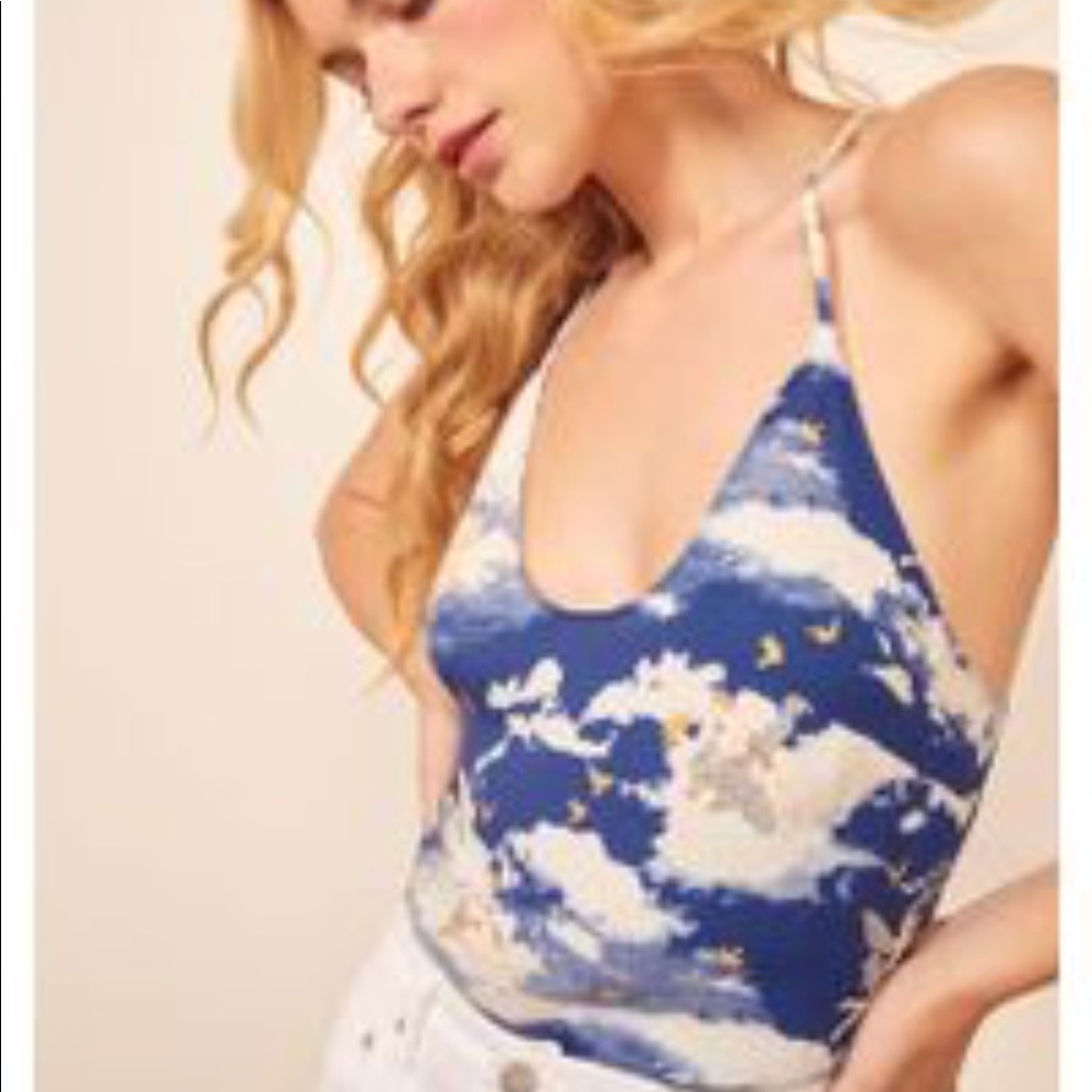 Reformation Amanda top Heaven print New!